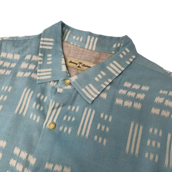 TOMMY BAHAMA Shirt VTG Mens Silk Rayon Blend S/S Pastel Blue Floral Hawaiian 2XL - Picture 5 of 10
